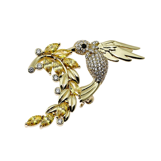 ハチドリモチーフ　ブローチ ゴールドカラー
