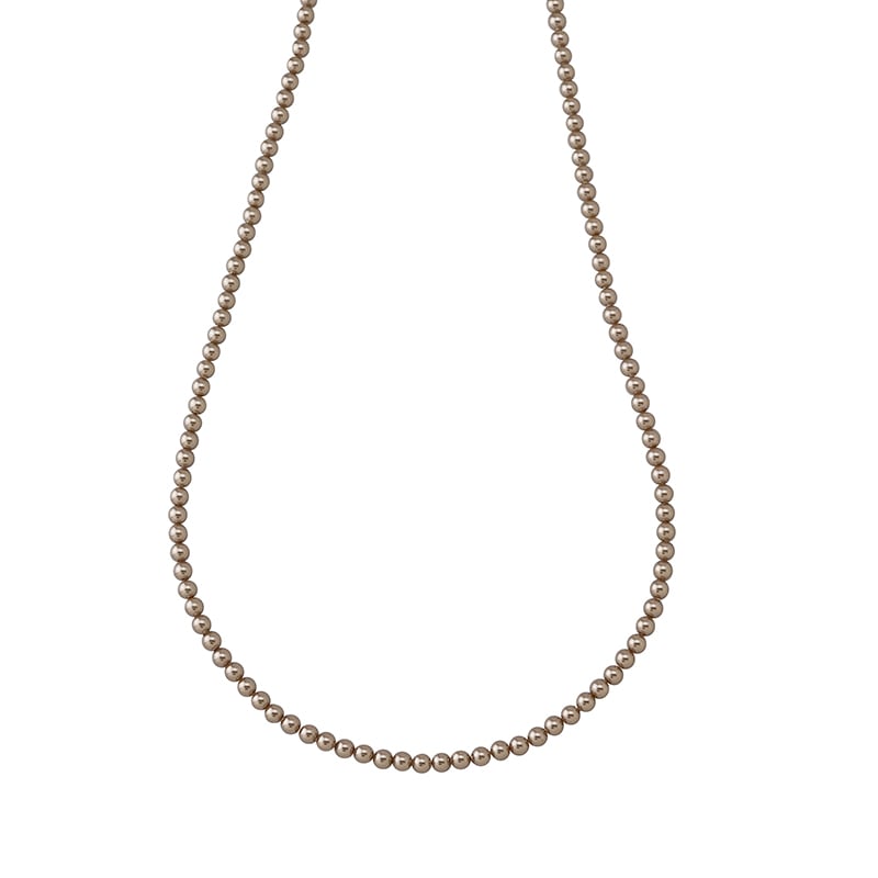 クリスタルガラスパール　ロングネックレス ゴールドカラー