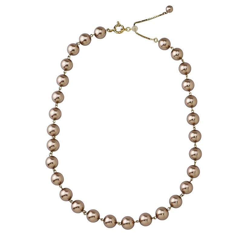 クリスタルガラスパール　ネックレス ゴールドカラー