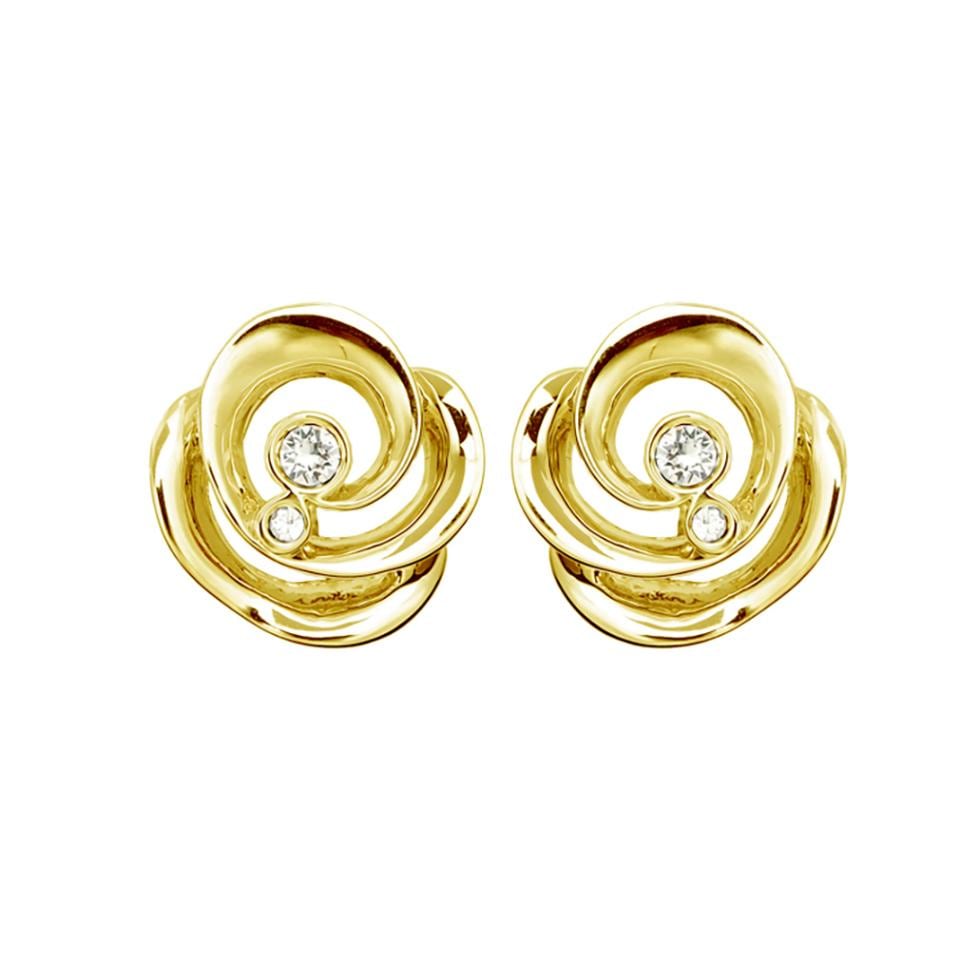 バラモチーフ　ピアス ゴールドカラー