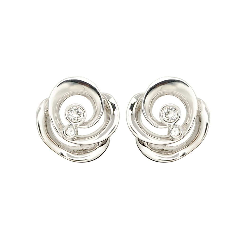 バラモチーフ　ピアス ロジウムカラー