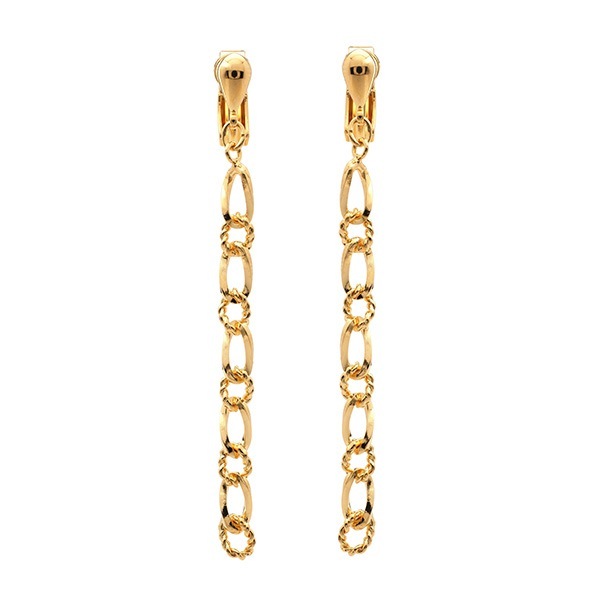 ビンテージ ハンドメイイドチェーン イヤリング ゴールドカラー