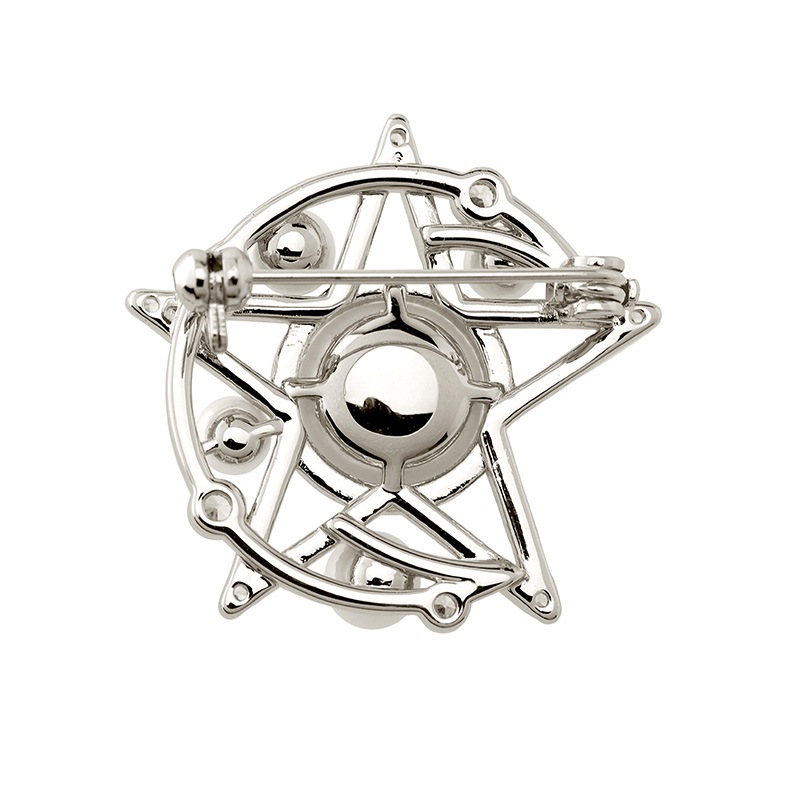 スターモチーフ　プラパールブローチ ロジュームカラー