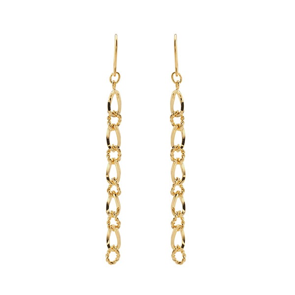 ビンテージ ハンドメイイドチェーン ピアス ゴールドカラー