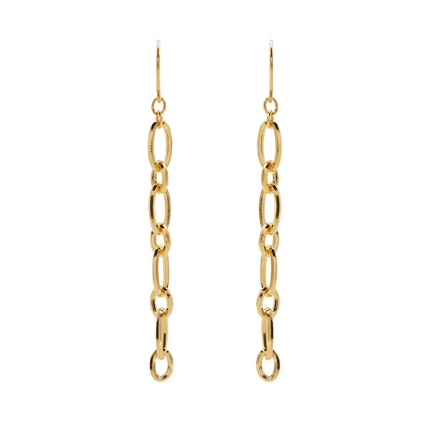 ビンテージ ハンドメイイドチェーン ピアス ゴールドカラー