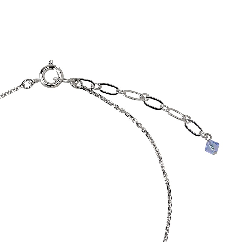 ブルークリスタルカラー　クリスタルガラスネックレス ロジュームカラー