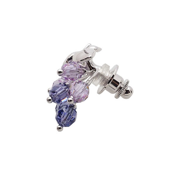 ぶどうモチーフ　メタルタックピン パープル&タンザナイトカラー