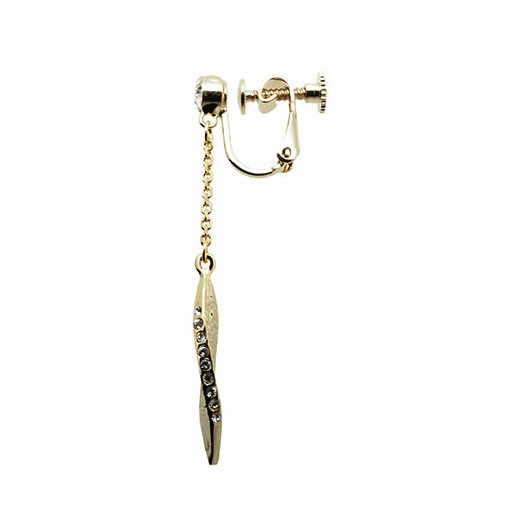 リーフモチーフ　メタルスイングピアス ゴールドカラー