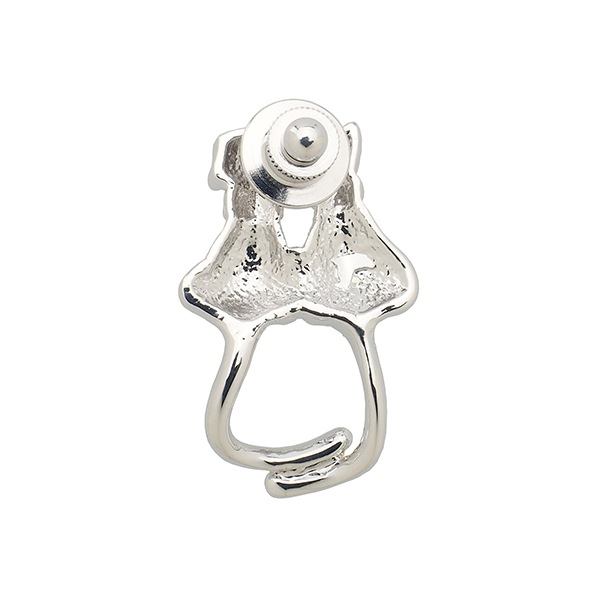 ドッグ&キャットモチーフ グラスホルダーピンブローチ ロジュームカラー