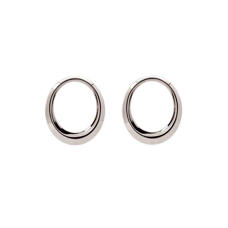 メタル オーバルリングピアス ロジュームカラー