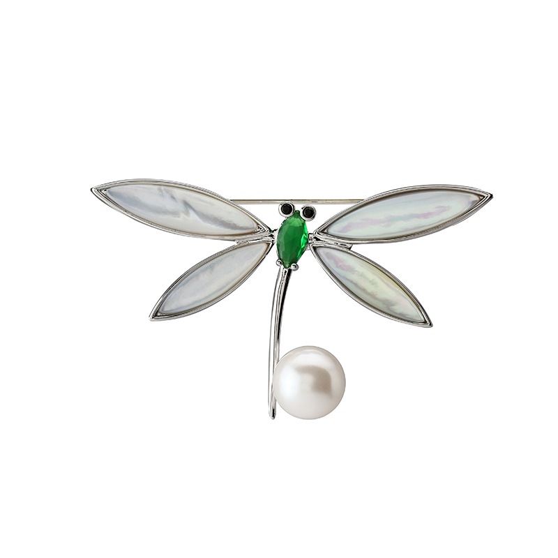 プラパール　とんぼデザインブローチ ロジュームカラー