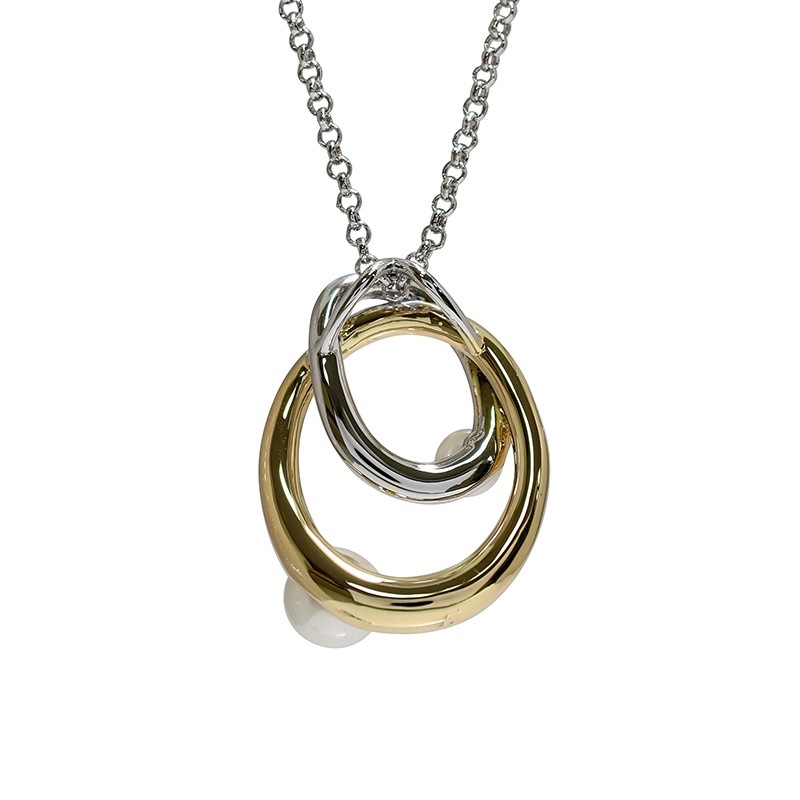 プラパール　コンビデザインネックレス ゴールドカラー/ロジュームカラー