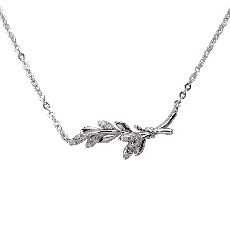 リーフモチーフ ネックレス ロジュームカラー