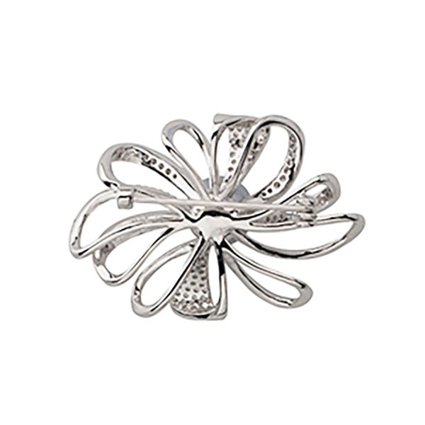 貝パール　クラシカルデザインブローチ グレーカラー