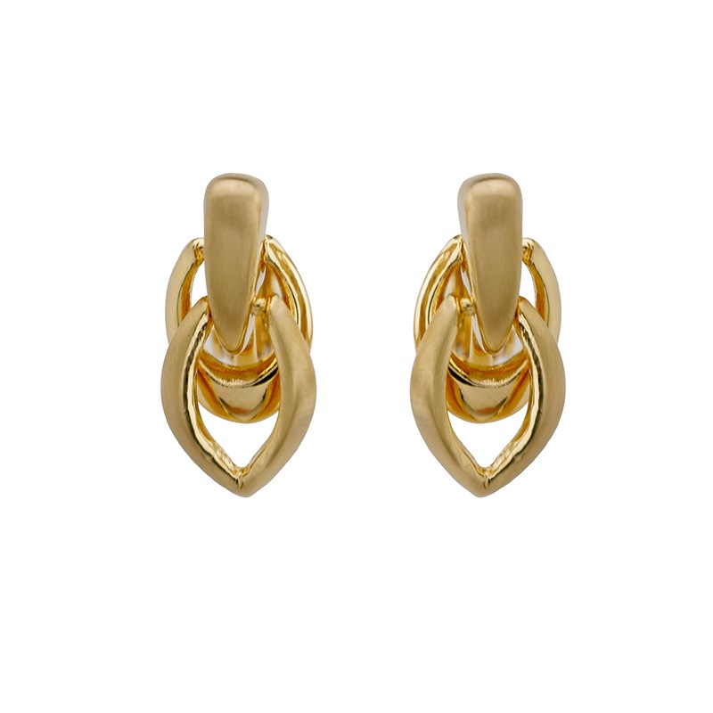 ダブルパーツ　メタルピアス ゴールドカラー