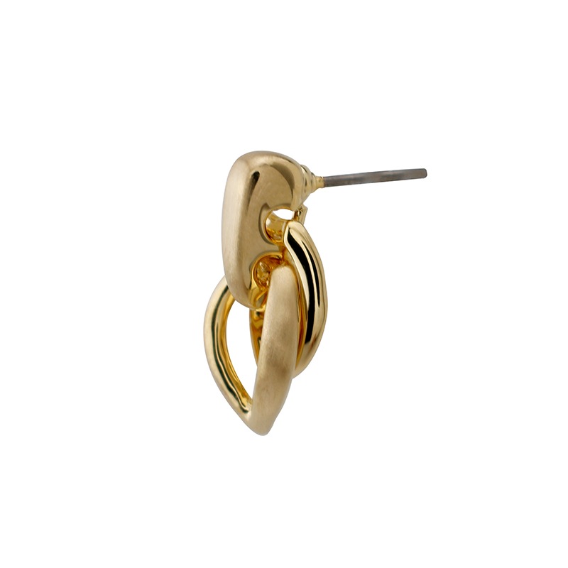 ダブルパーツ　メタルピアス ゴールドカラー