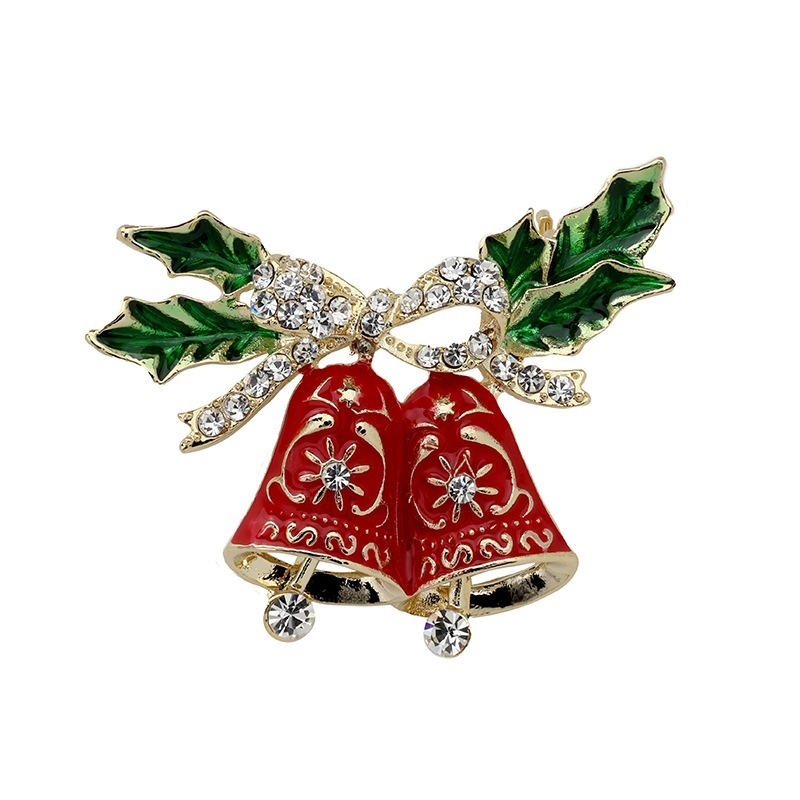 クリスマス　ジングルベルブローチ ゴールドカラー