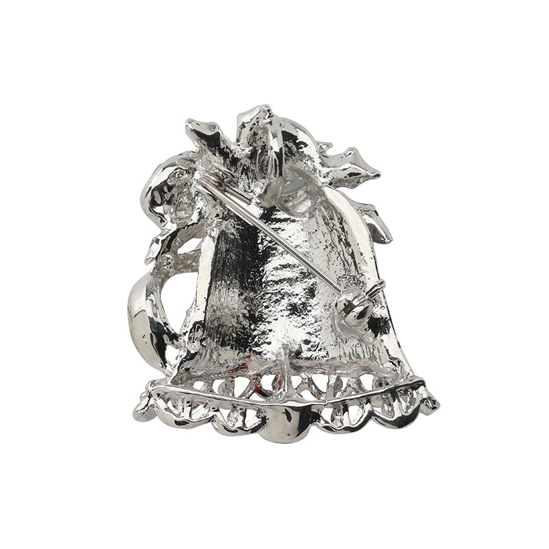 クリスマス　ジングルベルブローチ ロジュームカラー