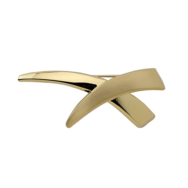 モダンモチーフ　デザインブローチ ゴールドカラー