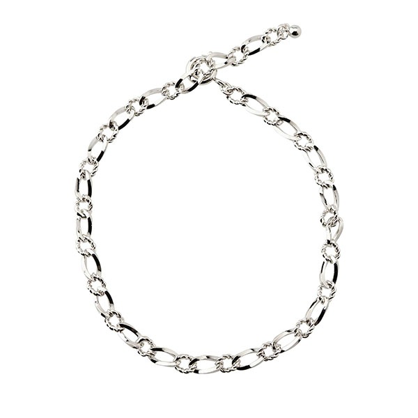 ビンテージ ハンドメイイドチェーン ブレスレット ロジュームカラー