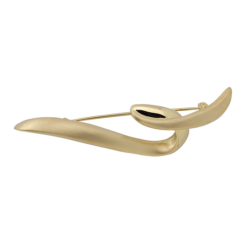 モダンモチーフ　デザインブローチ ゴールドカラー