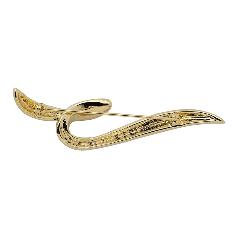 モダンモチーフ　デザインブローチ ゴールドカラー