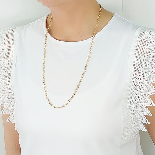 ビンテージ ハンドメイイドチェーン ネックレス ゴールドカラー