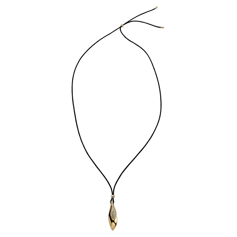 モダンリーフモチーフ　デザインネックレス ゴールドカラー