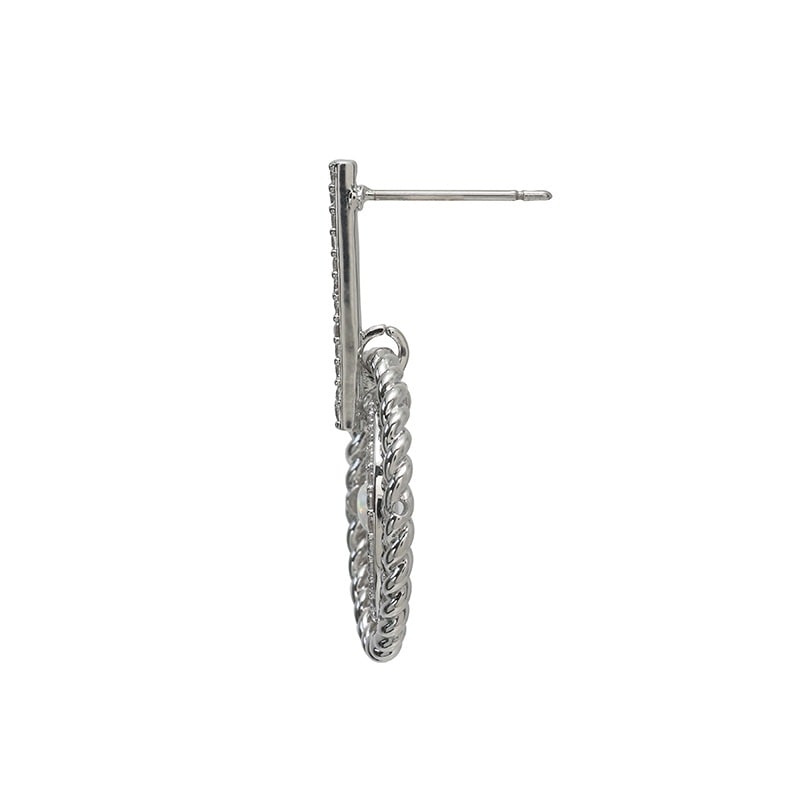 キュービックジルコニア　サークルデザイン　ピアス ロジュームカラー