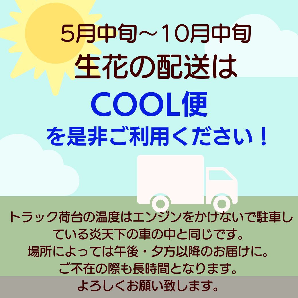 クール便は夏の暑い時期にお勧めしています。必要な方はご注文時にご連絡頂きましたらクール便代として480円を後ほど追加させていただきます。