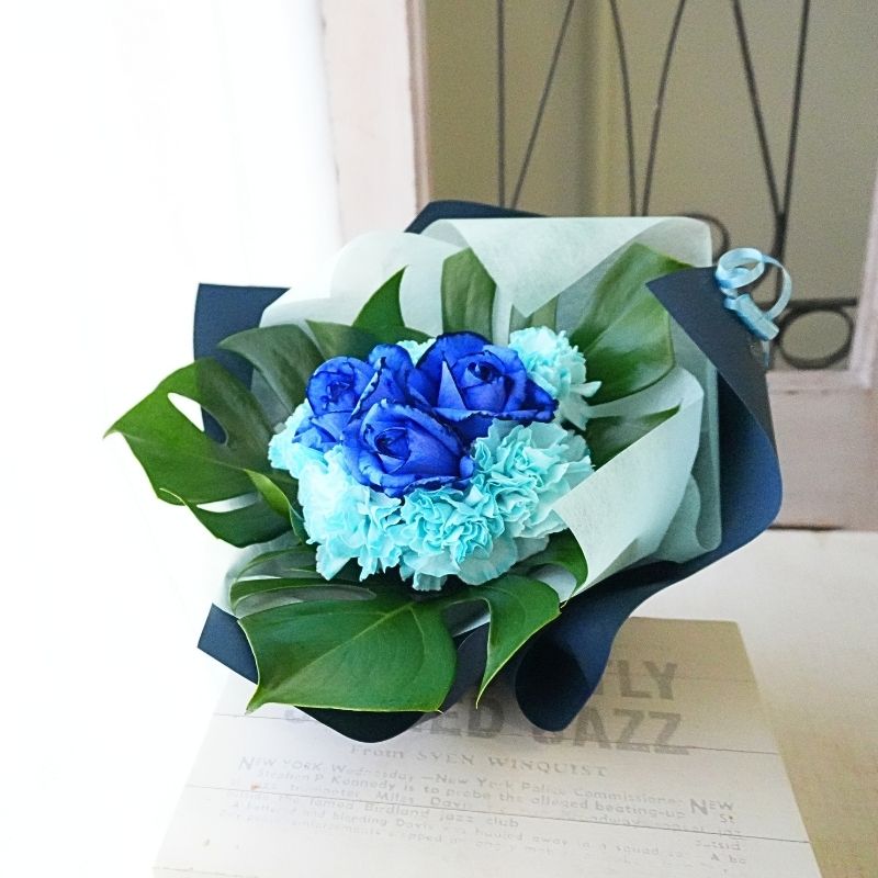 【ブルーローズのmini花束】