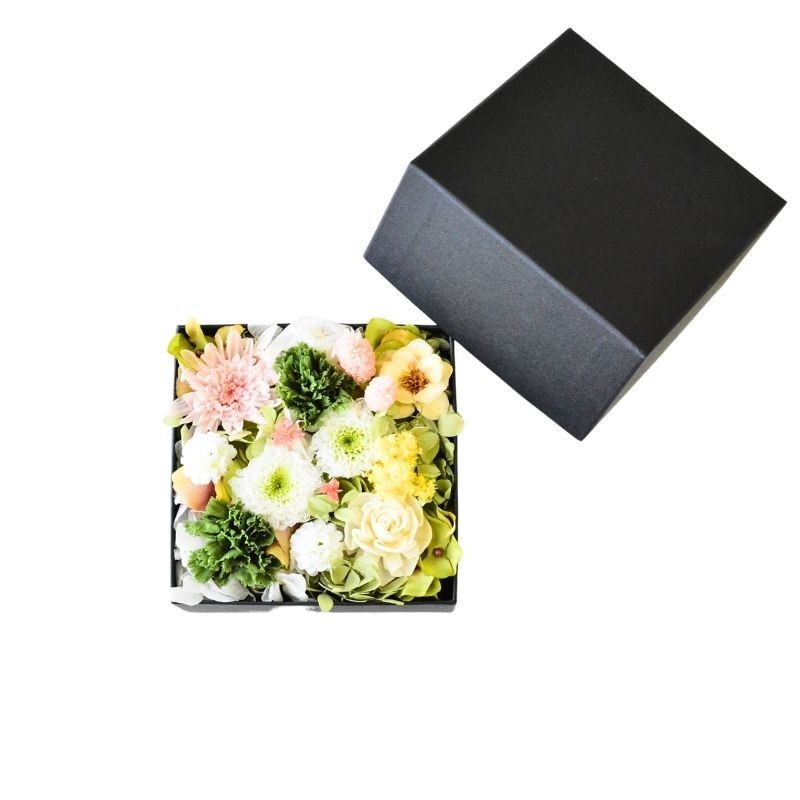 プリザーブドフラワー ボックスアレンジメント　お盆　お供え プリザーブドフラワー ボックスアレンジメント お盆 お供え