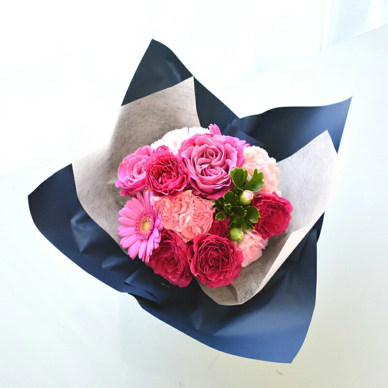 【ラッピングのまま飾れる花束　コーラルピンク】