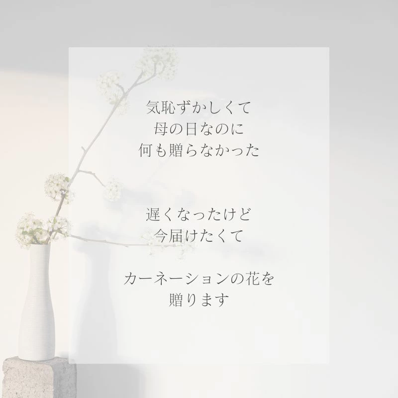 【お供え花　～カーネーションを～】