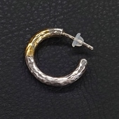 モト MOTO　月と太陽ピアス TSUKI TO TAIYO PIERCE （999SILVER&K24 GOLD ACCENT）　片耳用　PT-03