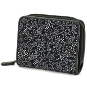 奈良印傳 ～印傳工房南都～　二つ折りファスナー財布 染抜き印傳 印伝　1124P92-INDEN