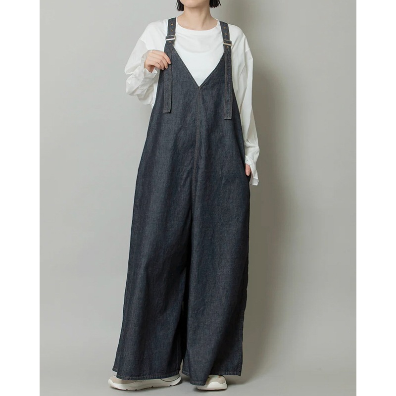 ミューニック Munich 6.5ozスラブデニムフレアサロペット