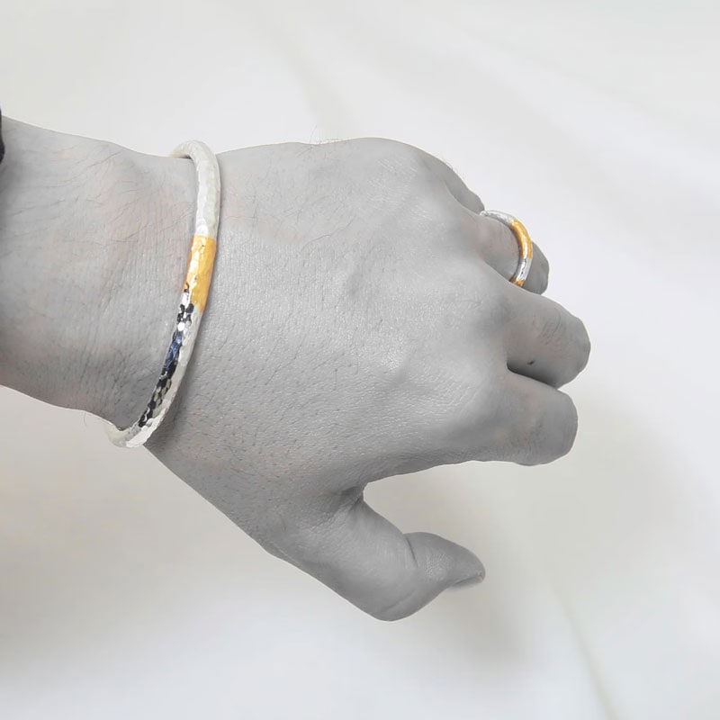 モト MOTO 月と太陽 バングル TSUKI TO TAIYO BANGLE （999SILVER&K24