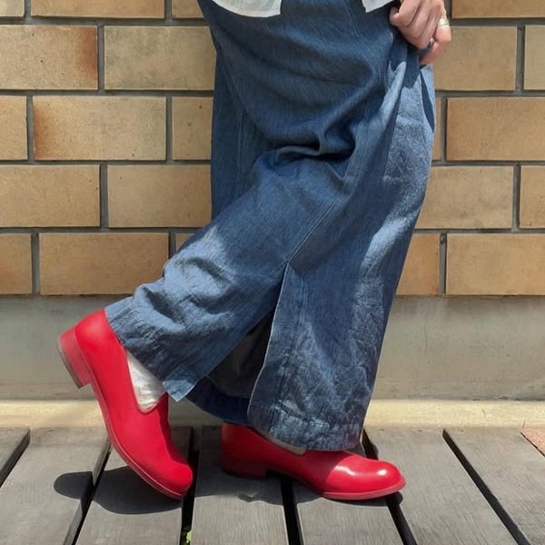 未使用箱付 レザースリッポン ハラコ エナメルレザー ワインレッド モト MOTO レディース レザースリッポン LADIES LEATHER SLIP-ON