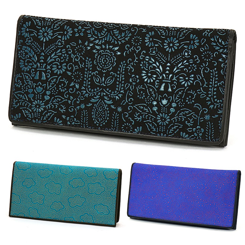 奈良印傳 ～印傳工房南都～ 長財布小銭入れ付き 漆印傳 印伝 L-INDEN