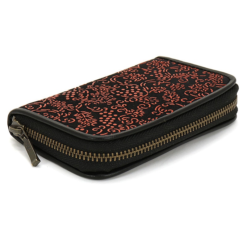 奈良印傳 ～印傳工房南都～ 三方ファスナー小銭入れ ラウンド