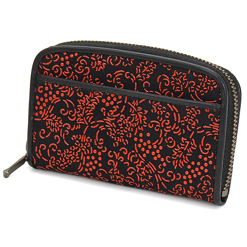 奈良印傳 ～印傳工房南都～ 三方ファスナー小銭入れ ラウンド