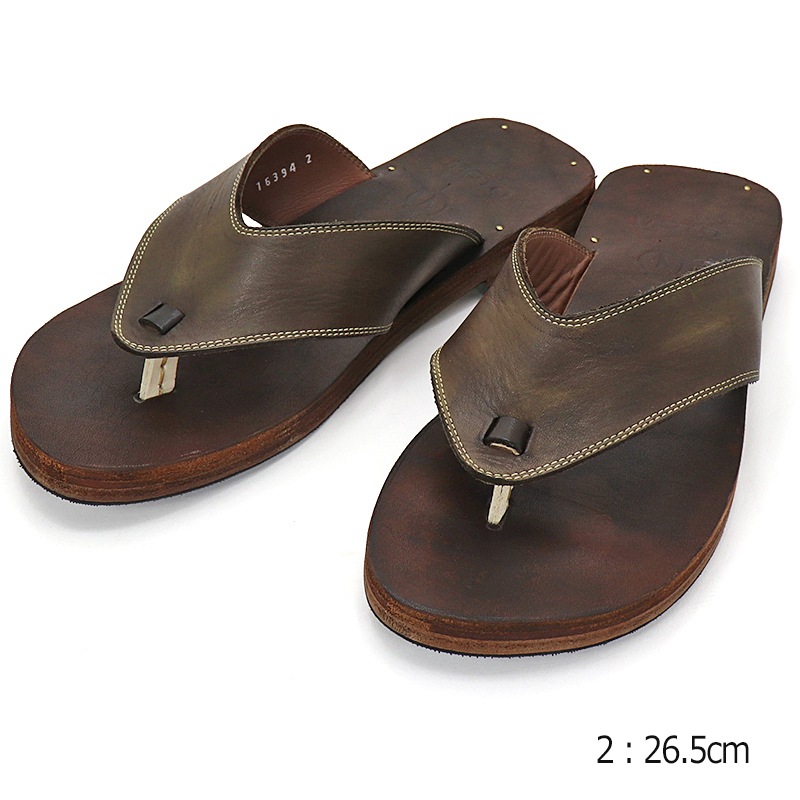 AURALLE レザートングサンダル26cm モト MOTO イタリアンレザー トングサンダル ITALIAN LEATHER