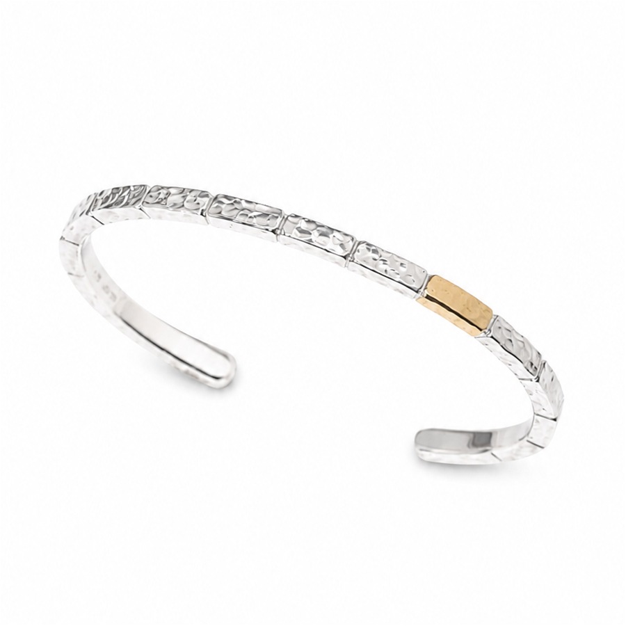 ウォーンクラフト WORNCRAFT. BLOCKS ART K24GOLD & 950 SILVER BANGLE