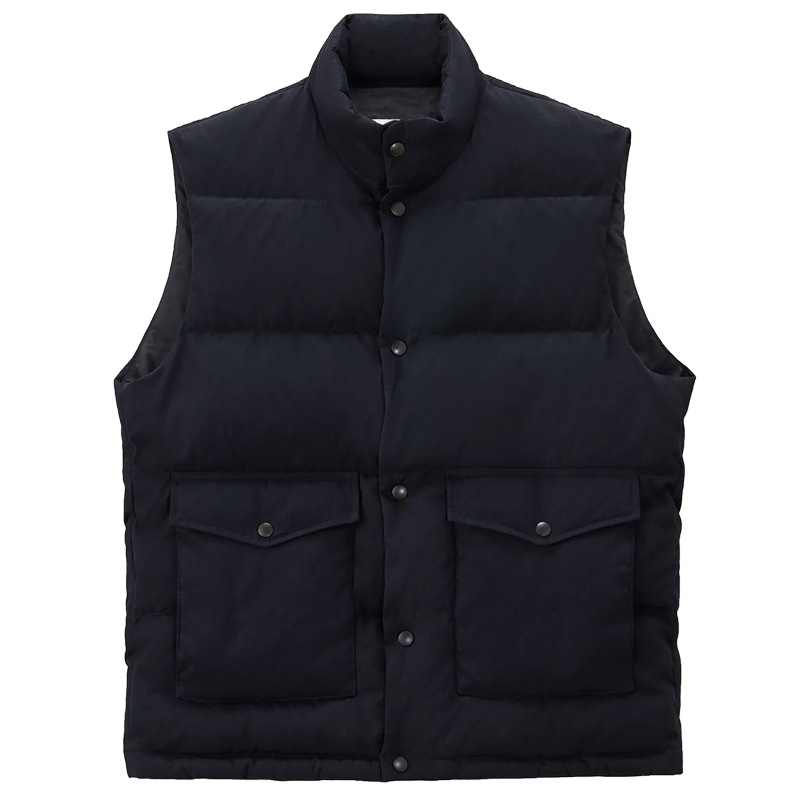 桃太郎ジーンズネイビー ボタン付き ベスト MOMOTARO JEANS 桃太郎ジーンズ DOWN VEST ダウンベスト MMOT6308
