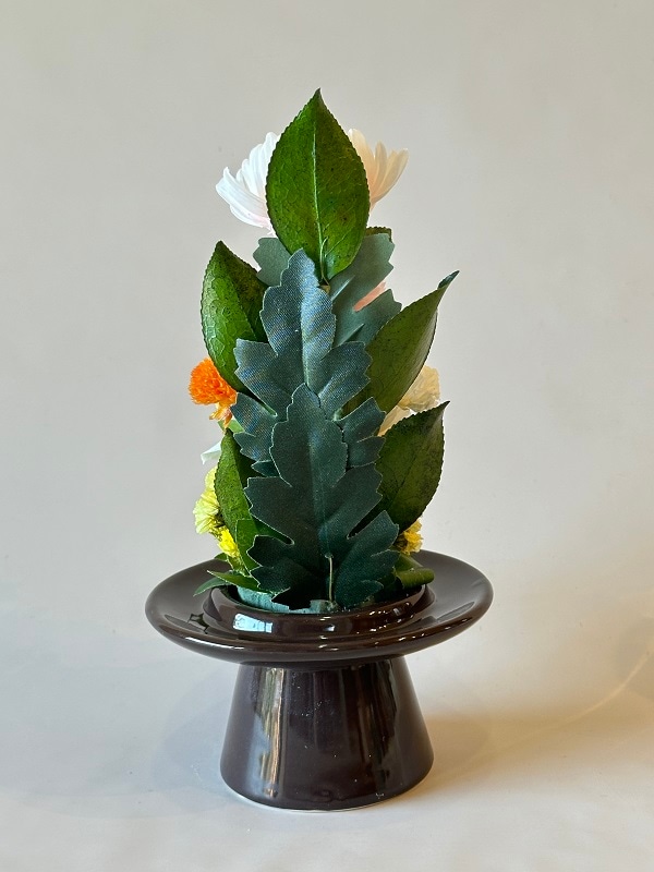 プリザーブドフラワー仏花 ガラスドーム大 菊（全高27cm
