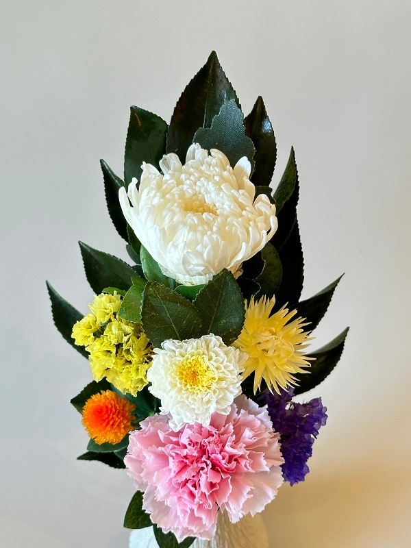 プリザーブドフラワー仏花SSサイズ (花丈17cm 下部ワイヤー含まず） 器なしタイプ | 仏花・仏壇用,プリザーブドフラワー仏花,小さい ...