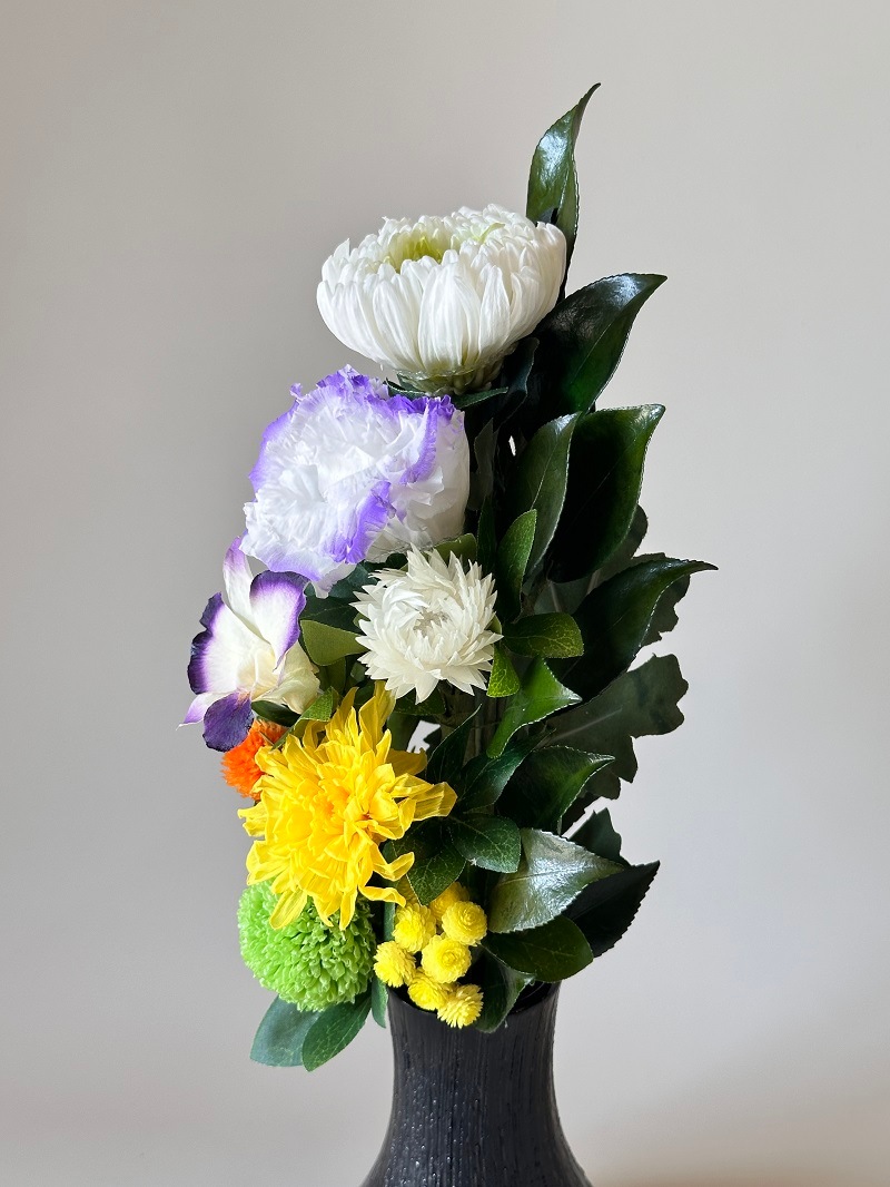 プリザーブドフラワー仏花Mサイズ 高さ35cm（花丈24cm＋器11cm） 器付タイプ | 仏花・仏壇用,プリザーブドフラワー仏花,大きい ...