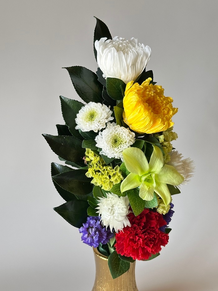 プリザーブドフラワー仏花Mサイズ （花丈24cm 下部のワイヤー含まず） 器なしタイプ | 仏花・仏壇用,プリザーブドフラワー仏花,大きい ...