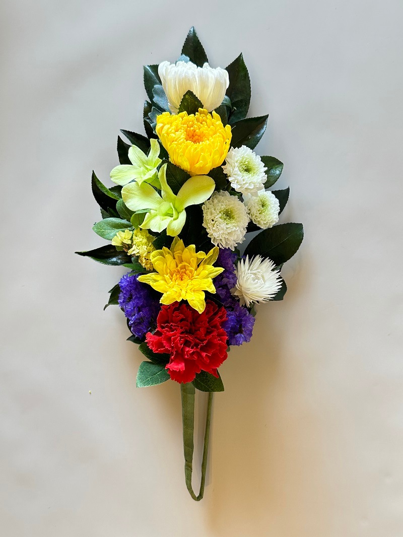 プリザーブドフラワー仏花Lサイズ 高さ38cm（花丈27㎝＋器11cm） 器付